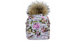 Cotton beanie for 3 months up adult, 000821beautiful_garden_pn