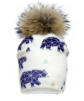 Cotton beanie for boy 6 monts up 4 years, 011Ours