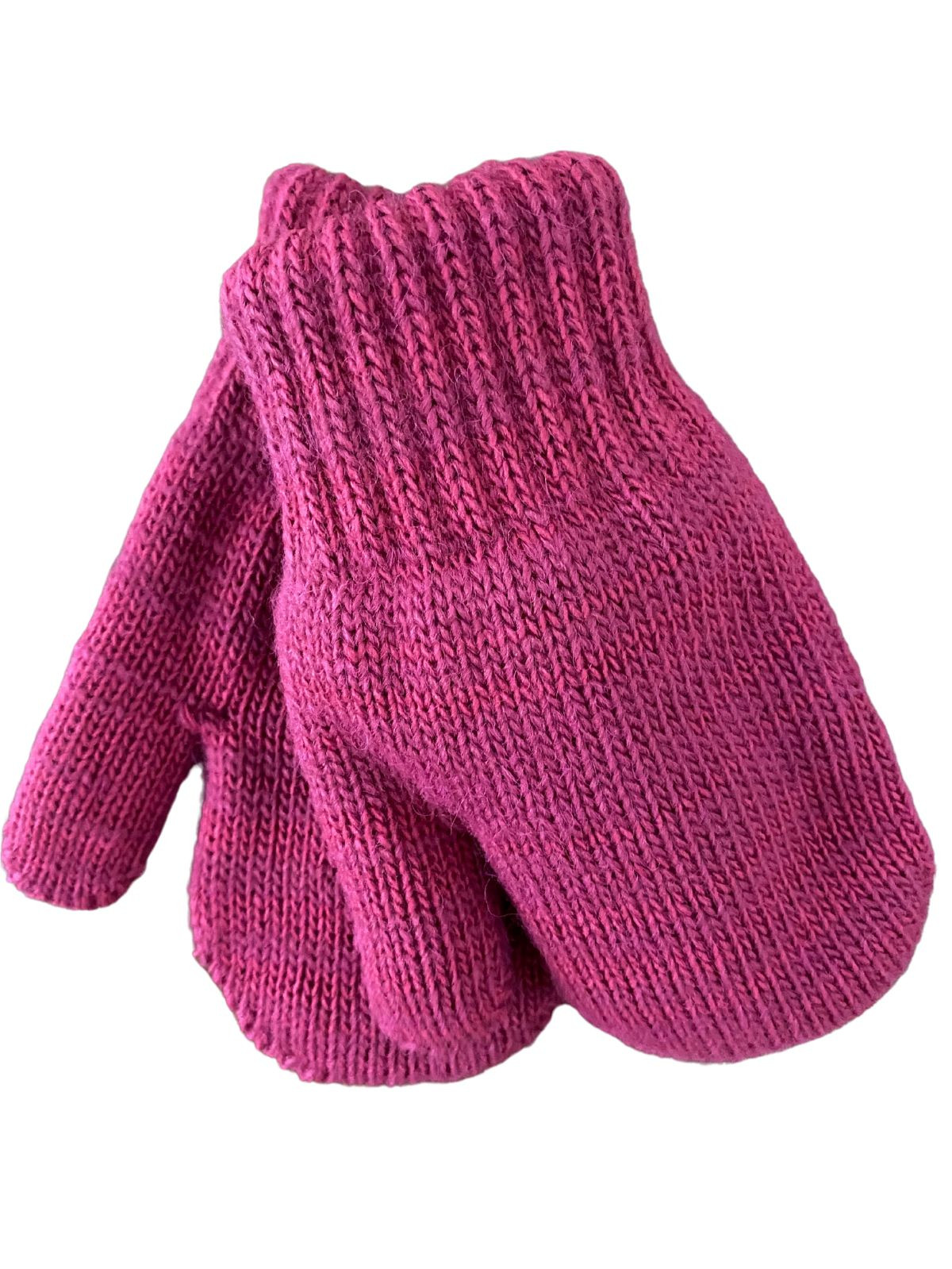 Mitaines tricotés pour enfant 2-3 ans, Basic_framboise