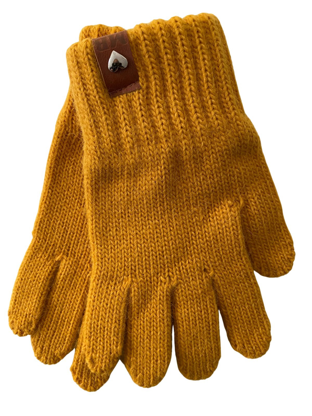 Gants tricotés pour enfant 5-8 ans, Denim58_moutarde