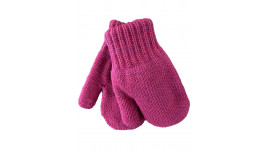 Mitaines tricotés pour enfant 2-3 ans, Basic_framboise