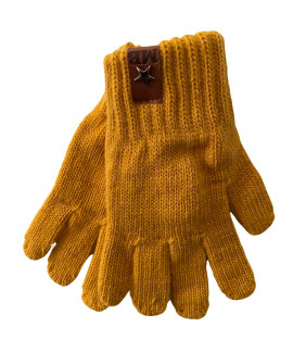 Gants tricotés pour enfant 2-4 ans, Ariel_moutarde